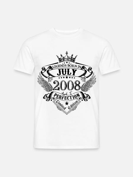 Juli 2008 Geburtstag Juli 2008 Juli - Männer T-Shirt - Weiß