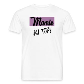 BONNE FÊTE MAMIE - T-shirt homme - blanc - Devant - AI Model Male 178 dark (178cm)