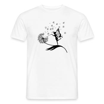 Papillons design puste fleurs prairie coeurs fées - T-shirt homme - blanc - Devant - AI Model Male 178 dark (178cm)