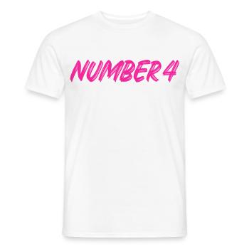 Number 4 - vier - vierter - vierte - 4 - Nummer 4 - Männer T-Shirt - Weiß - Vorne - AI Model Male 178 dark (178cm)