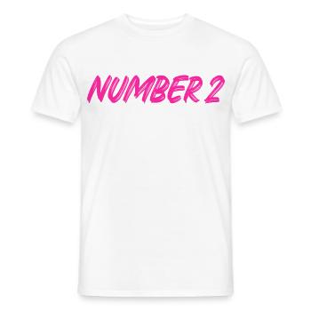 Numéro 2 - deux - deuxième - deuxième - 2 - numéro 2 - T-shirt homme - blanc - Devant - AI Model Male 178 dark (178cm)