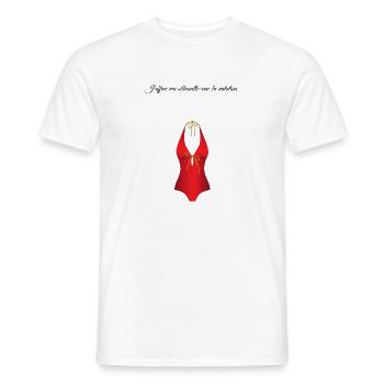 La piscine 1 - T-shirt homme - blanc - Devant - AI Model Male 178 dark (178cm)