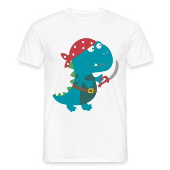 Dino Pirat Piratenkostüm Halloween Karneval Jungen - Männer T-Shirt - Weiß - Vorne - AI Model Male 178 dark (178cm)