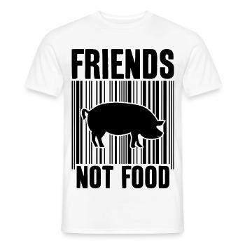 AMIS PAS DE NOURRITURE VEGAN - T-shirt homme - blanc - Devant - AI Model Male 178 dark (178cm)
