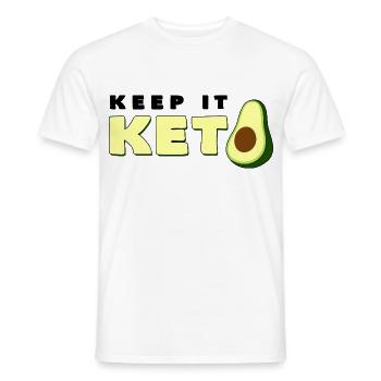 Keep It Keto Avocado Spruch Ketogene Diät Geschenk - Männer T-Shirt - Weiß - Vorne - AI Model Male 178 dark (178cm)