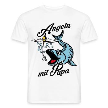 Angeln mit Papa. Ein Angeltag mit Papa - Männer T-Shirt - Weiß - Vorne - AI Model Male 178 dark (178cm)