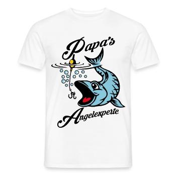 Papa's Angelexperte - Angeln mit Papa - Männer T-Shirt - Weiß - Vorne - AI Model Male 178 dark (178cm)