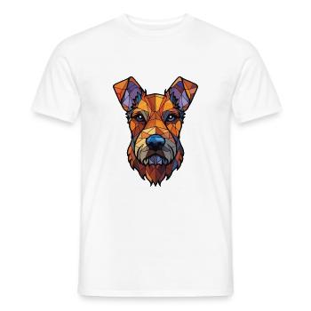Deutscher Jagdterrier Hunderasse Aquarellglas - Männer T-Shirt - Weiß - Vorne - AI Model Male 178 dark (178cm)
