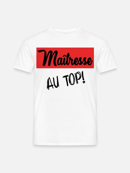 MAÎTRESSE. MERCI. MERCI MAÎTRESSE - T-shirt homme - blanc