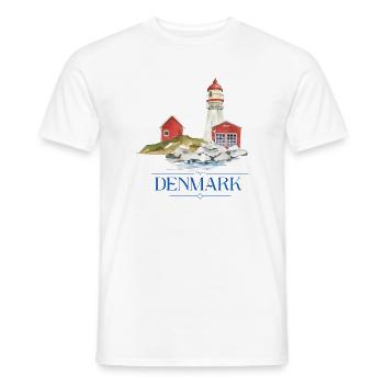 Phare du Danemark tiny house au bord de la mer - T-shirt homme - blanc - Devant - AI Model Male 178 dark (178cm)