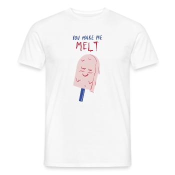 tu me fais fondre de la glace - T-shirt homme - blanc - Devant - AI Model Male 178 dark (178cm)
