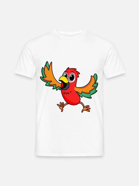 perroquet - T-shirt homme - blanc