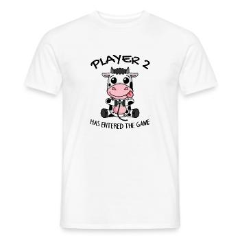 Zweite Kind Spieler 2 Baby Kuh Schwanger Geschenk - Männer T-Shirt - Weiß - Vorne - AI Model Male 178 dark (178cm)