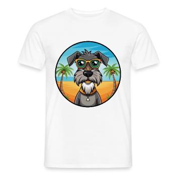 Deutscher Wachtelhund Hunderasse Cartoon Sonnenbrille - Männer T-Shirt - Weiß - Vorne - AI Model Male 178 dark (178cm)