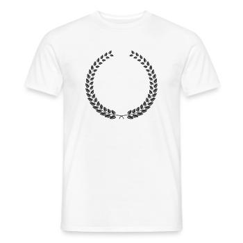 Laurel Wreath Vintage Award Badge Frame Vector - Männer T-Shirt - Weiß - Vorne - AI Model Male 178 dark (178cm)