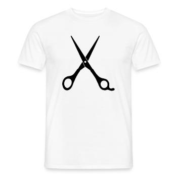 Friseur Schere Symbol - Männer T-Shirt - Weiß - Vorne - AI Model Male 178 dark (178cm)