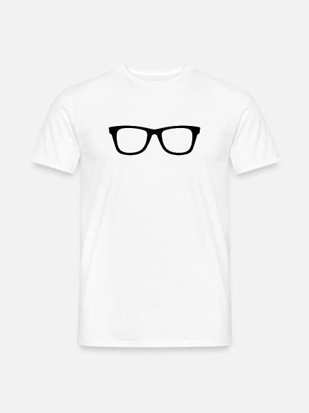 Lunettes - T-shirt homme - blanc