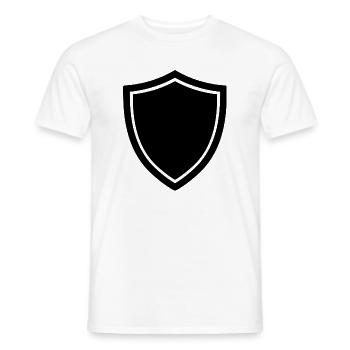 Schild-Symbol-Logo-Form-Sicherheit - Männer T-Shirt - Weiß - Vorne - AI Model Male 178 dark (178cm)