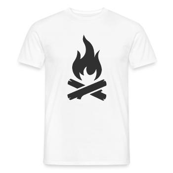 Lagerfeuer-Logo-Symbol - Männer T-Shirt - Weiß - Vorne - AI Model Male 178 dark (178cm)