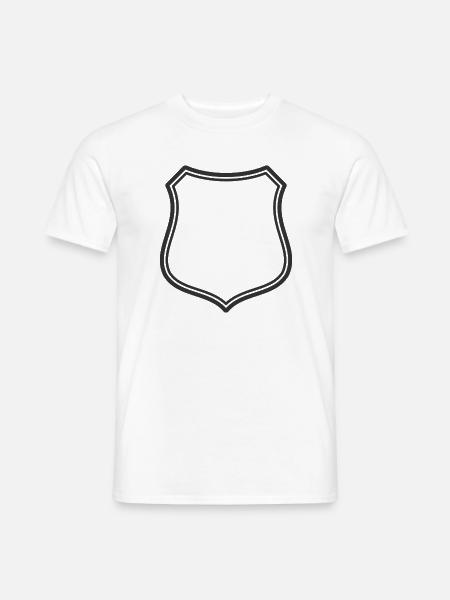 Leeres Schildlinien-Symbol Abzeichen Wappen Umrisssymbol - Männer T-Shirt - Weiß