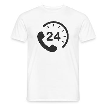 Service 24h/24 et 7h/24 - T-shirt homme - blanc - Devant - AI Model Male 178 dark (178cm)