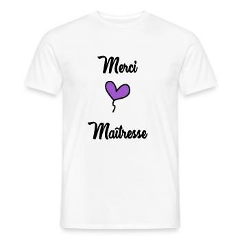 MISTRESS. THANK YOU. THANK YOU MISTRESS - Men's T-Shirt - white - Front - AI Model Male 178 dark (178cm)