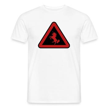 Achtung Einhorn, Gefahr - Männer T-Shirt - Weiß - Vorne - AI Model Male 178 dark (178cm)