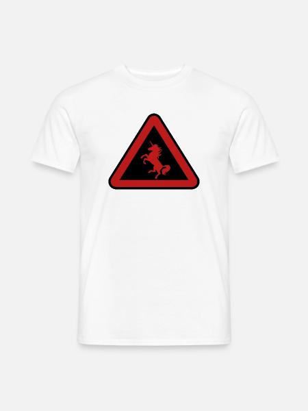 Achtung Einhorn, Gefahr - Männer T-Shirt - Weiß