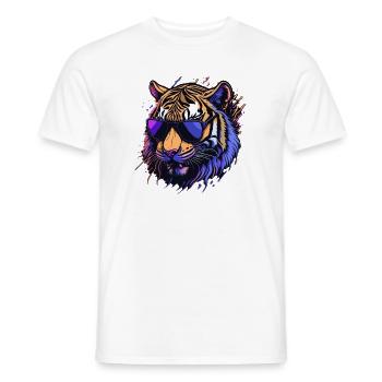 Cooler Retro-Tigerkopf - Männer T-Shirt - Weiß - Vorne - AI Model Male 178 dark (178cm)
