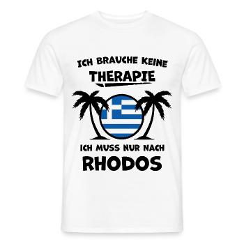 Rhodos Griechenland – Urlaub & Erinnerungen - Männer T-Shirt - Weiß - Vorne - AI Model Male 178 dark (178cm)