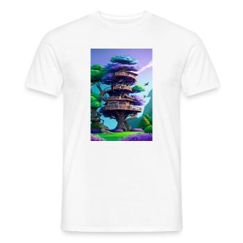 Treehouse Purple - Männer T-Shirt - Weiß - Vorne - AI Model Male 178 dark (178cm)