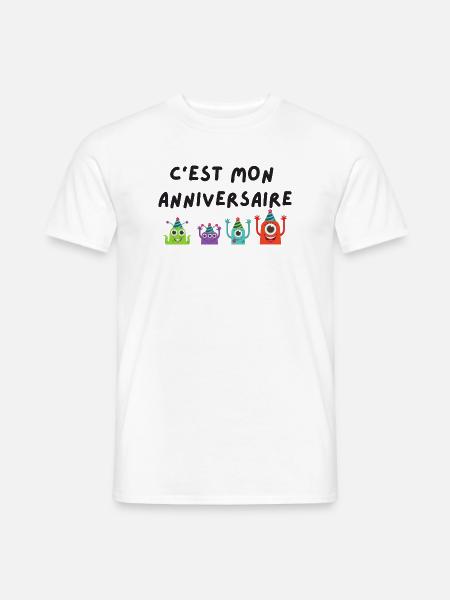 c'est mon anniversaire monstre - T-shirt homme - blanc