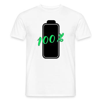 Batterie hat 100% volle Energie - Männer T-Shirt - Weiß - Vorne - AI Model Male 178 dark (178cm)