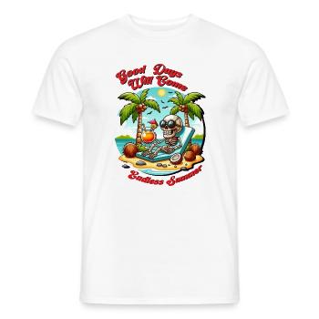 Summer good days - Men's T-Shirt - white - Front - AI Model Male 178 dark (178cm)