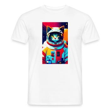 Astronauten-Katze - Männer T-Shirt - Weiß - Vorne - AI Model Male 178 dark (178cm)