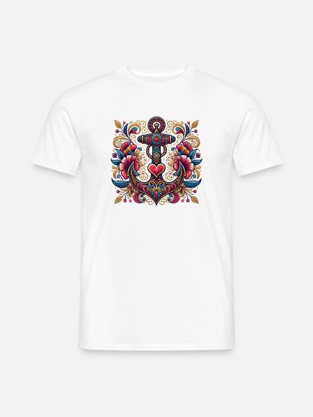 Anchor with heart - Men's T-Shirt - white