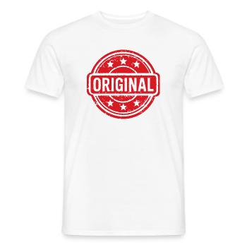 Ursprüngliches Grunge-Gummistempel-Abzeichen-Vektordesign - Männer T-Shirt - Weiß - Vorne - AI Model Male 178 dark (178cm)
