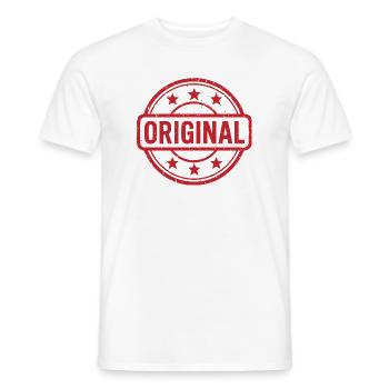 Ursprüngliches Grunge-Gummistempel-Abzeichen-Vektordesign - Männer T-Shirt - Weiß - Vorne - AI Model Male 178 dark (178cm)