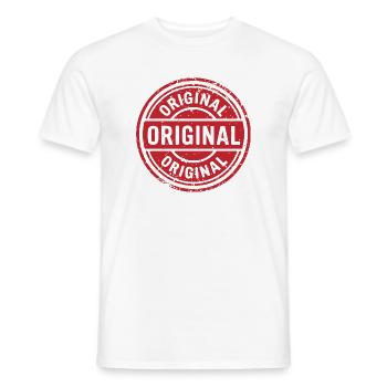 Ursprüngliches Grunge-Gummistempel-Abzeichen-Vektordesign - Männer T-Shirt - Weiß - Vorne - AI Model Male 178 dark (178cm)