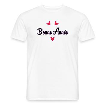 BONNE ANNEE. SAINT SYLVESTRE. MEILLEURS VOEUX - T-shirt homme - blanc - Devant - AI Model Male 178 dark (178cm)
