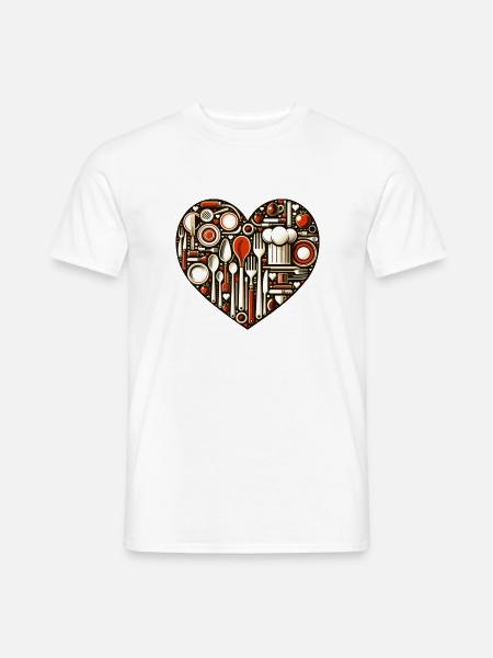 Küchenliebe Herz - Männer T-Shirt - Weiß