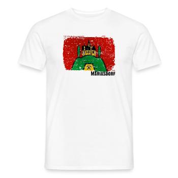 the market town of Mariasdorf in southern Burgenland - Men's T-Shirt - white - Front - AI Model Male 178 dark (178cm)