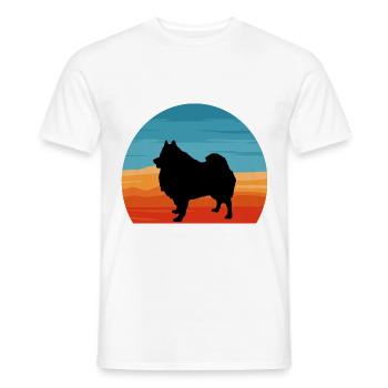 Deutscher Spitz Hundeliebhaber Silhouette Vintage Sonnenuntergang - Männer T-Shirt - Weiß - Vorne - AI Model Male 178 dark (178cm)