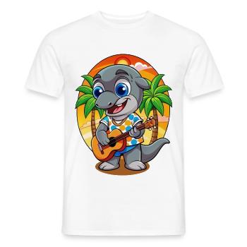 Lustige Delphin Cartoon Sommer Strand Sonnenbrille - Männer T-Shirt - Weiß - Vorne - AI Model Male 178 dark (178cm)