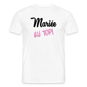 HOCHZEIT. HERZ. PAAR. ICH HABE GERADE GEHEIRATET. Junggesellinnenabschied - Männer T-Shirt - Weiß - Vorne - AI Model Male 178 dark (178cm)