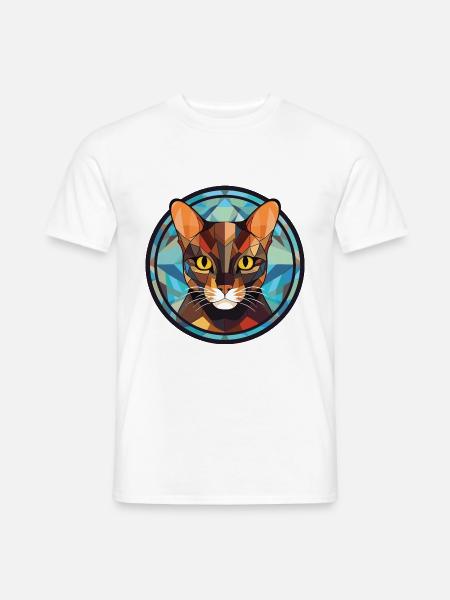 Havanna-braune Katze bunte Aquarell-Illustration - Männer T-Shirt - Weiß
