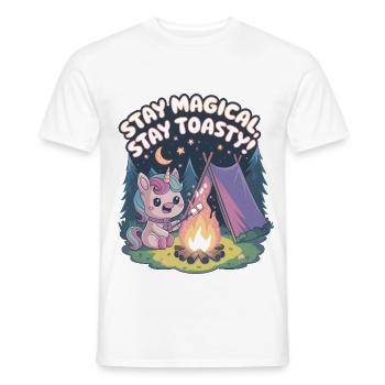 Bleiben Sie magisch, bleiben Sie warm! - Männer T-Shirt - Weiß - Vorne - AI Model Male 178 dark (178cm)