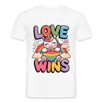 Liebe gewinnt - Männer T-Shirt - Weiß - Vorne - AI Model Male 178 dark (178cm)