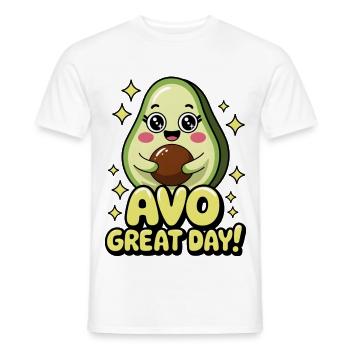Avo Great Day! - Men's T-Shirt - white - Front - AI Model Male 178 dark (178cm)