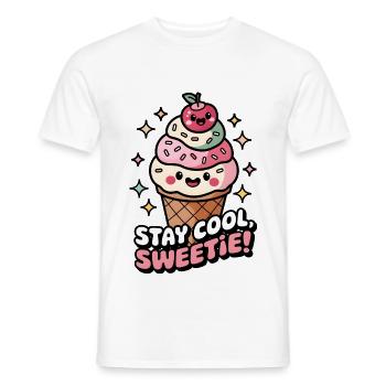 Stay Cool, Sweetie! - Men's T-Shirt - white - Front - AI Model Male 178 dark (178cm)